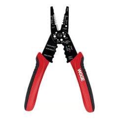 Herramienta profesional para pelar y engarzar cables de 8 pulgadas, cortador/engarzadora de cables, herramienta manual multifunción para cableado, color rojo y negro