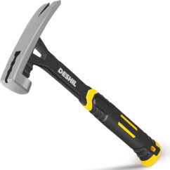 Martillo de garra de una pieza forjado con mango de fibra de vidrio de 22 oz, recto, multiusos, cara lisa y agarre amortiguador.