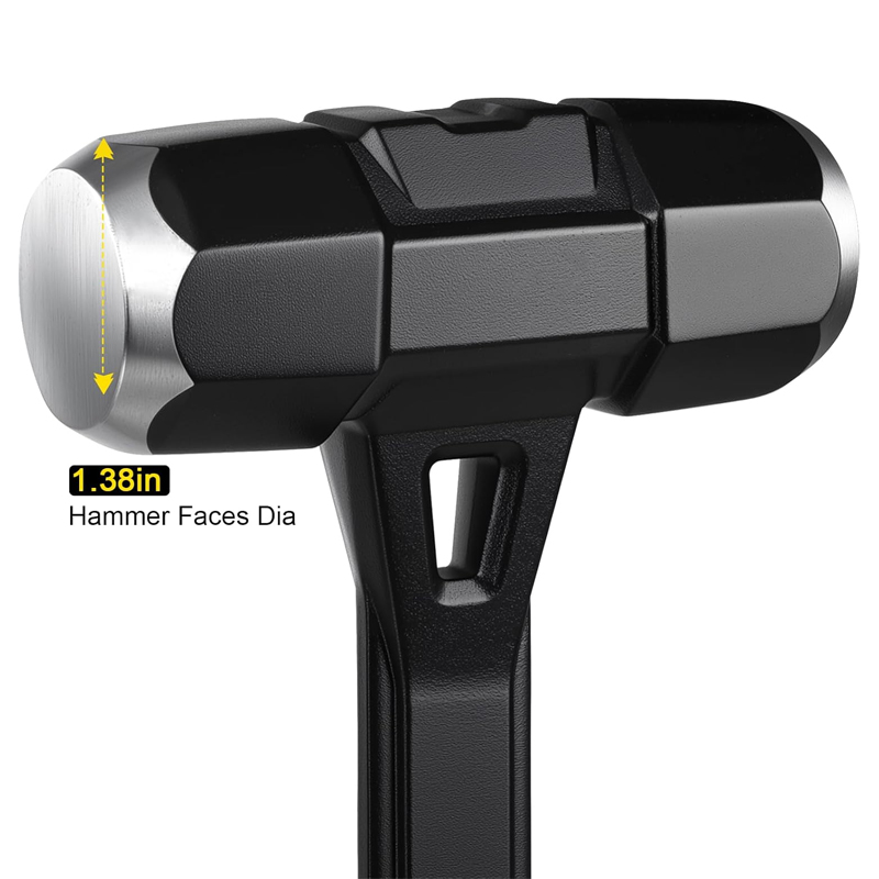 Martillo de 4 lb - Martillo perforador de alta resistencia con cabeza de acero forjado de una sola pieza y mango de fibra de vidrio, perfecto para demolición, construcción y herrería - Image 2