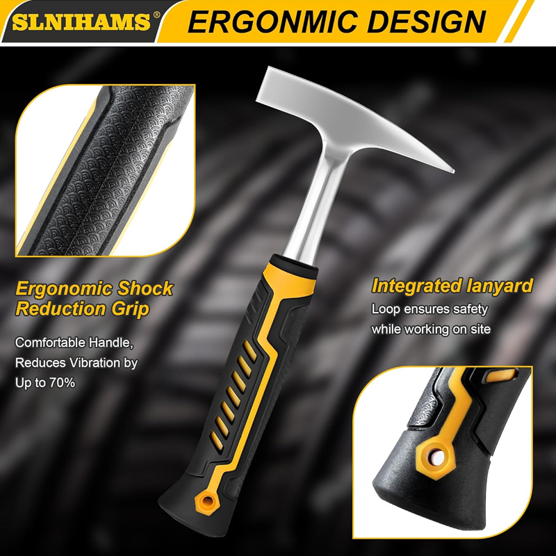 Martillo de hojalatero, martillo de hojalatero de 18 oz, herramientas para HVAC, martillo de hojalatero con construcción de acero forjado y empuñadura antichoque, martillos para hojalatero, martillo para soldar y cincelar. - Image 3