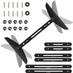 Plantilla de calibre para escalones de escalera, herramienta para medir escaleras, herramienta para trazar repisas para escaleras, contrahuellas, repisas y cortar paneles de yeso, de 30 a 152 cm (negro)